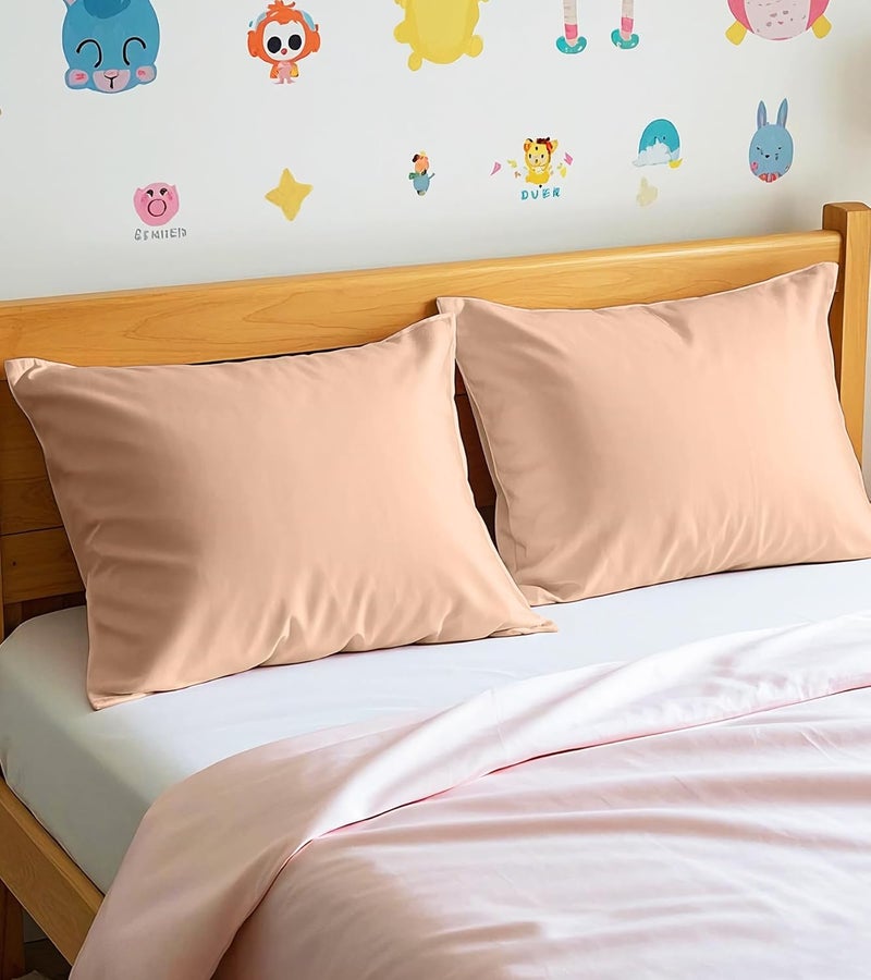 DEEPDREAM Toddler Pillowcases for 13x18 Pillow 2 Pack, 100% Cotton Travel Pillow Case Cover, 600 Thread Count Cotton Pillow Covers, Soft & Breathable Small Pillow Cases Envelope Closure, Champagne - Image 5